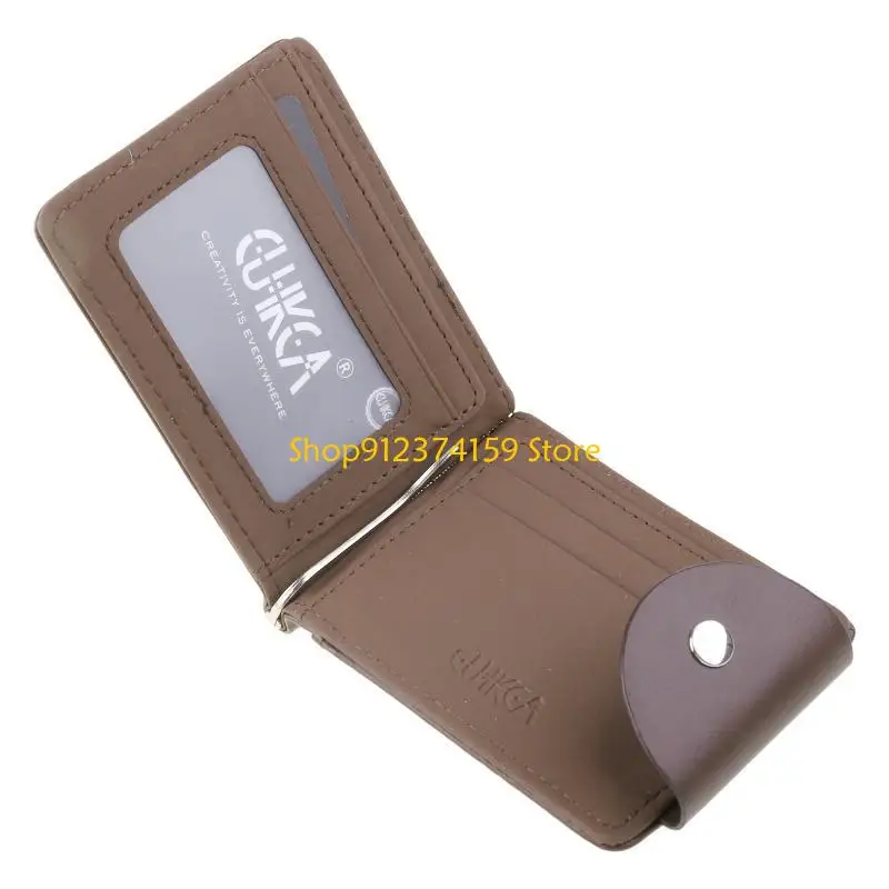 G5AE Men Fashion PU Leather Credit Card Holder Button Coin Wallet Money Clip