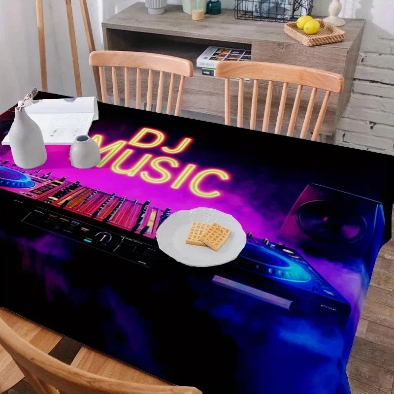 1 piece of 1PC DJ music equipment stage atmosphere pattern printed modern decorative art tableclothxzj