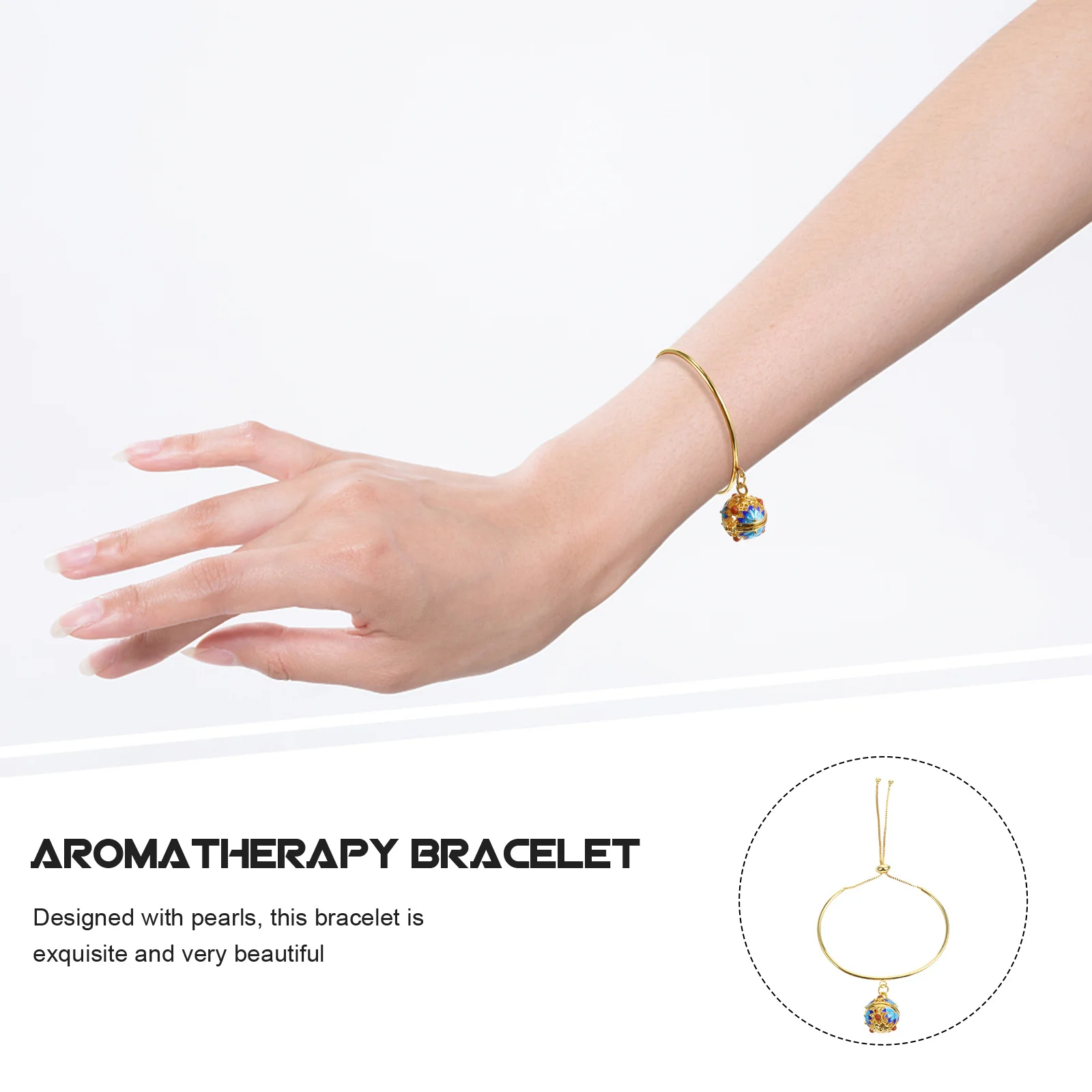 

1Pcs Essential Oil Diffuser Bracelet Hollow-Out Pearl Adjustable Snap Fastener Aromatherapy Wrist Jewelry Vintage Chic Perfume