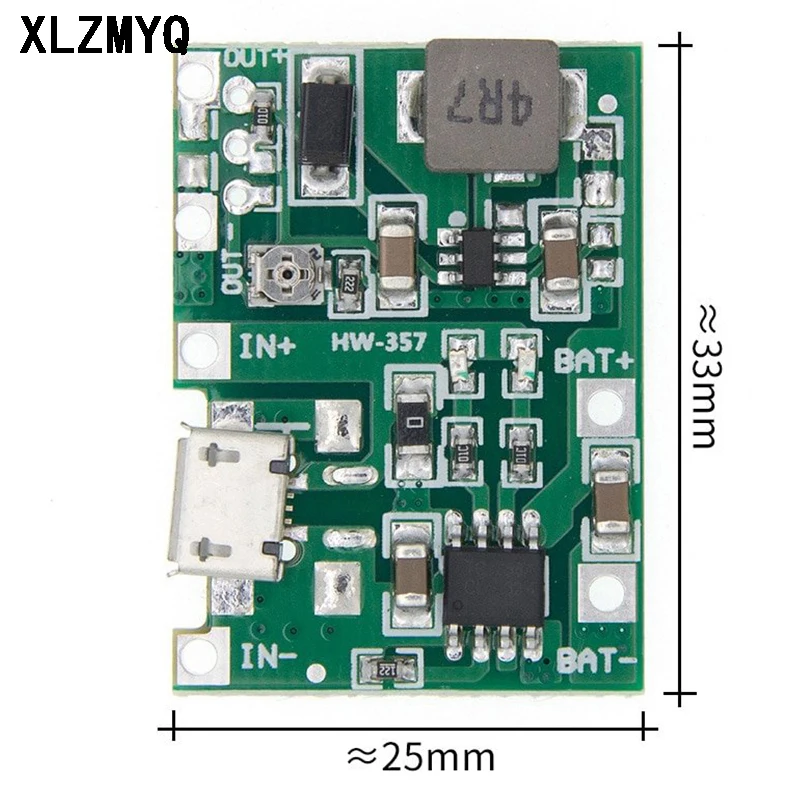 6pcs 2A USB 18650 Lithium Li-ion Battery Charger Module Boost 3.7V to 5V 9V 12V Adjustable DC-DC Step Up Power Supply Module