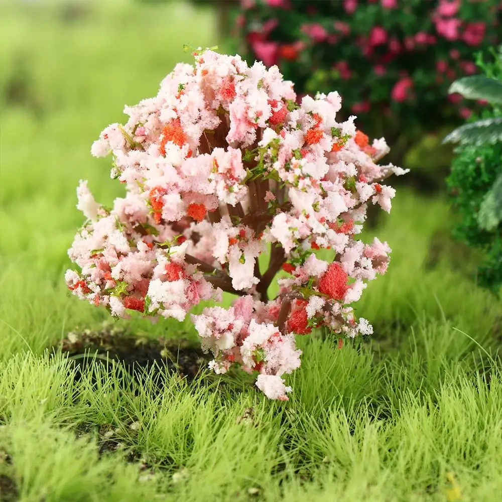Multiple Styles Plastic Sakura Miniatures Model Rural Style Simulation Trees Landscape Vivid Micro Figurines Micro Landscape