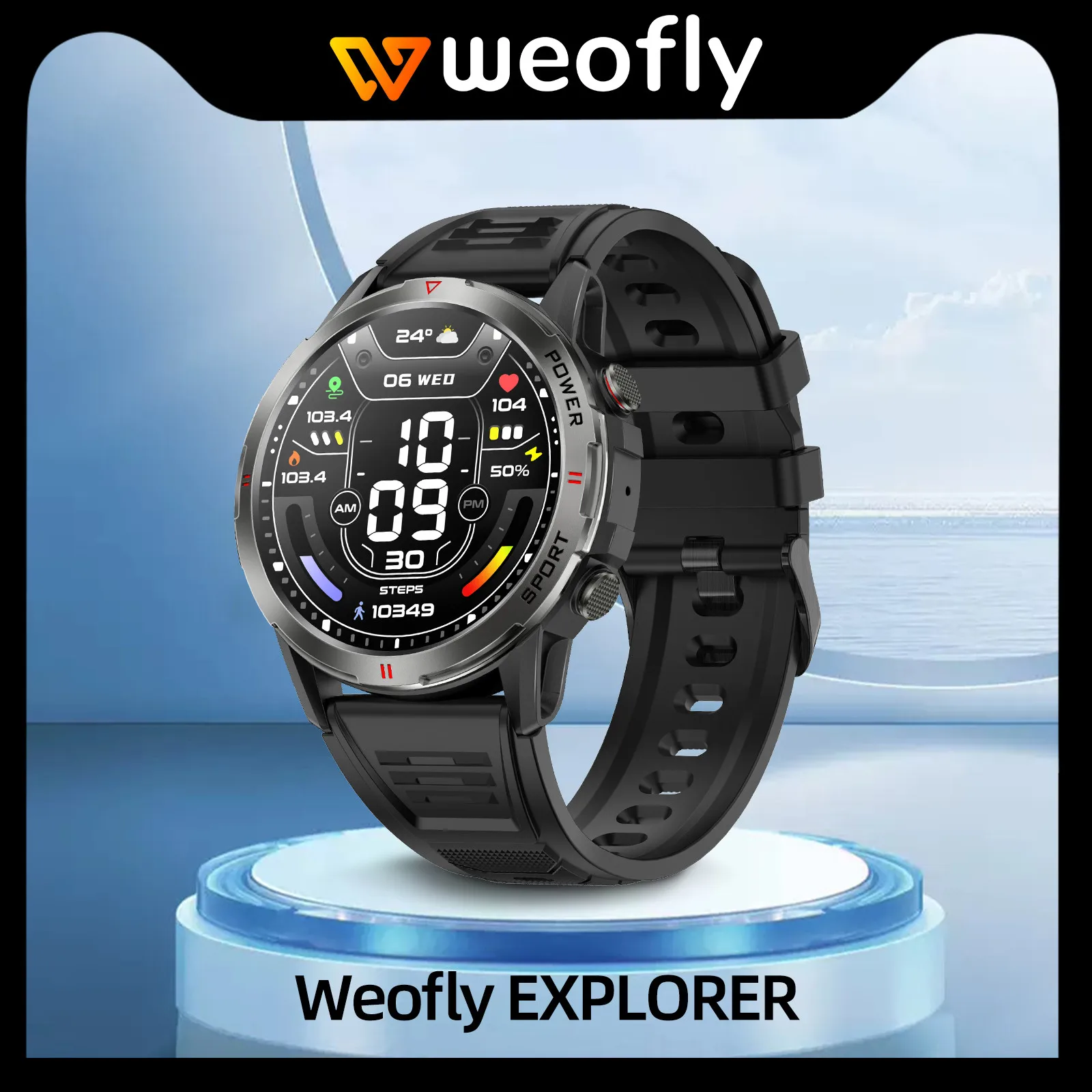 

WEOFLY Smart Watch Waterproof 1.43inch AMOLED Screen BlE5.2 Call Smart Wristband Heart rate Tracker Men Sport Smartwatch Outdoor