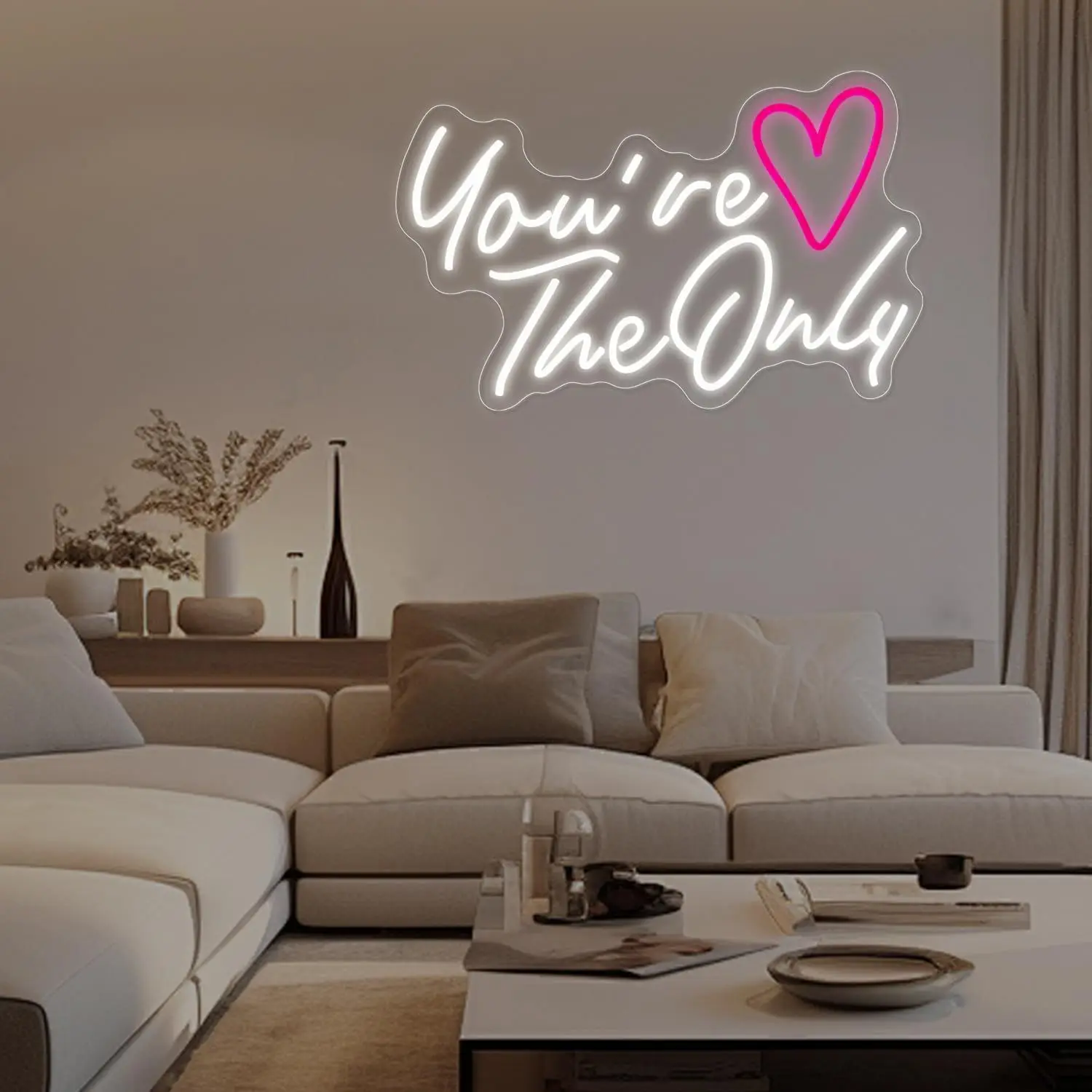You're The Only LED Neon Light Dimmable Wall Light for Proposal Wedding Bedroom Valentine Anniversary Romantic Party Gift Decor
