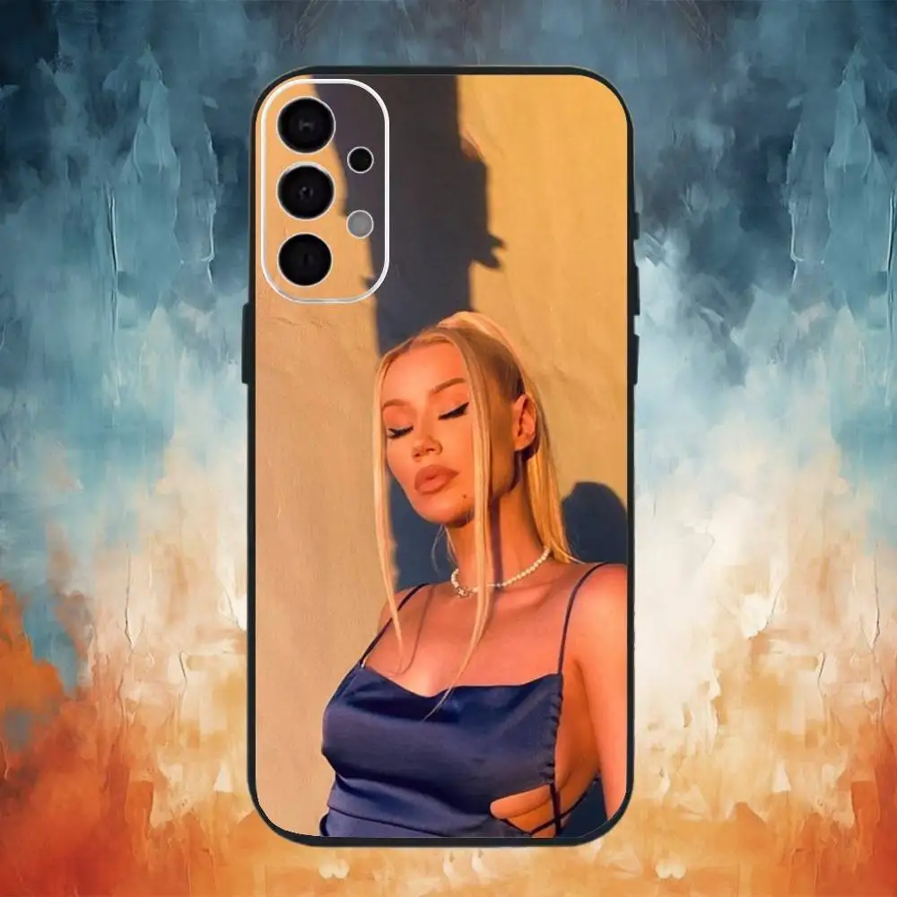 Необычный чехол для телефона I-Iggy Azalea для Samsung S25,24,23,22,30,21,10,9,Ultra,Plus,Lite Soft Black Case