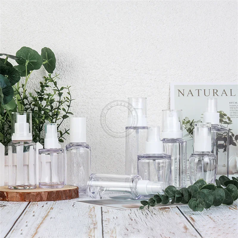 

Foaming Bottles Clear Glass Refillable Mist Pump Travel Liquid Bottle LotionSerum Small Perfume Packaging container bottle