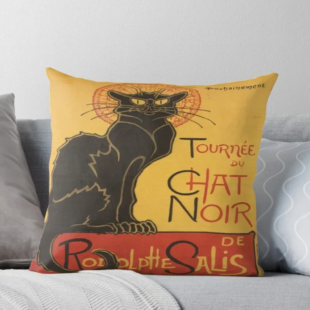 

Soon, the Black Cat Tour by Rodolphe Salis Throw Pillow bed pillows home decor items Cushion Cover Luxury Pillow