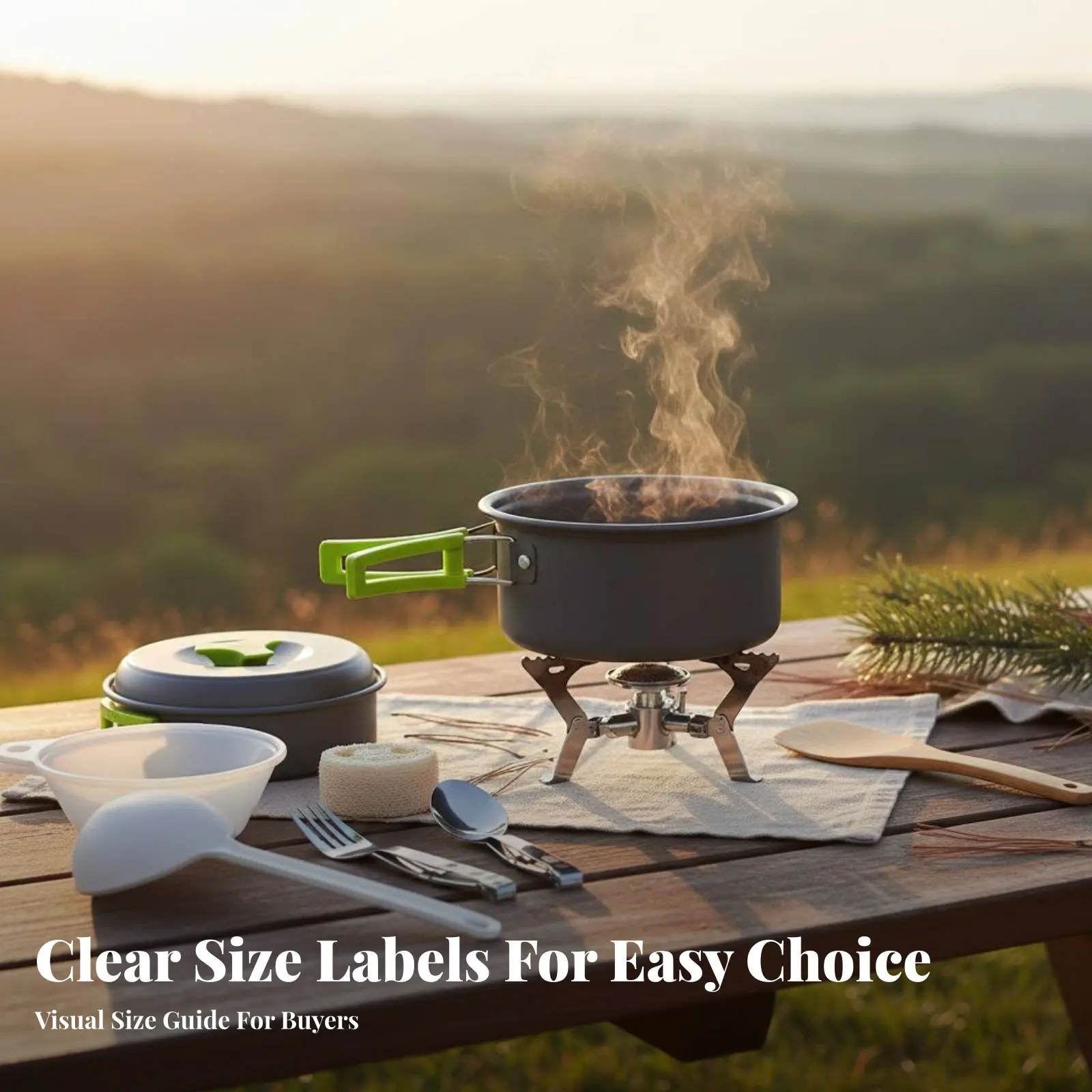 

Набор походной посуды, портативный котелок из алюминиевого сплава, комплект для приготовления пищи на природе для походов и пеших прогулок