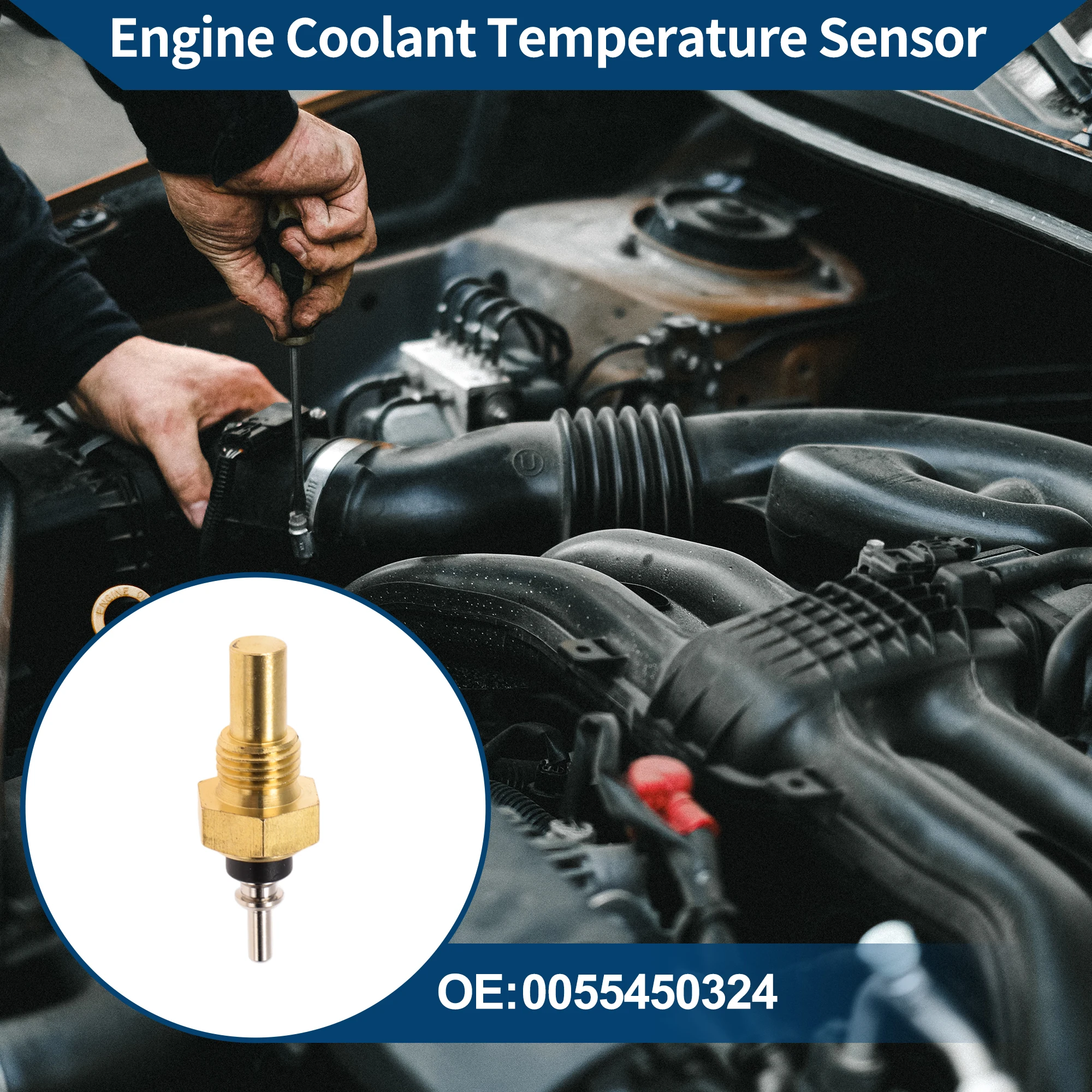 UXCELL Engine Coolant Temperature Sensor No.0055450324 Water Temperature Sensor for Volkswagen Lavida 2019-2023 1 Pcs
