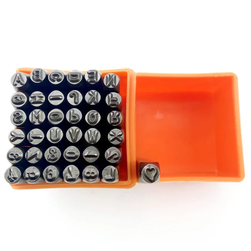 37 Pcs Steel Stamp Set 26 Letters 9 Numbers Carbon Steel Stamping Tool With Storage Box