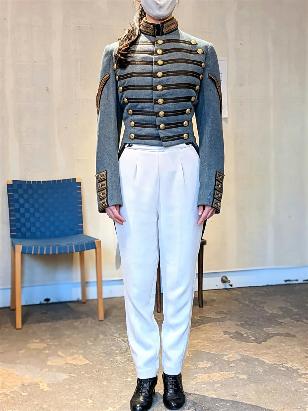 

British War Men's Gray Military Uniform Tailcoat With Pants Costume Victorian Civil War Military Regency Outfits Custom Made