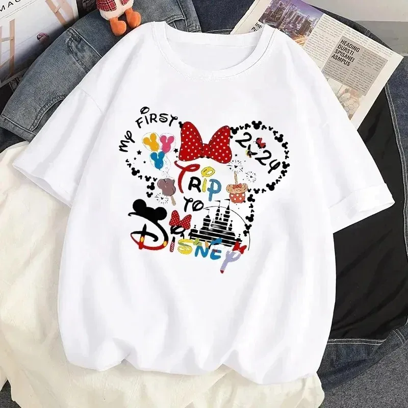 2024 Disney Family Trip Clothes Aesthetic Fashion t-shirt da donna di viaggio di Disney madre Kids Matching Outfits