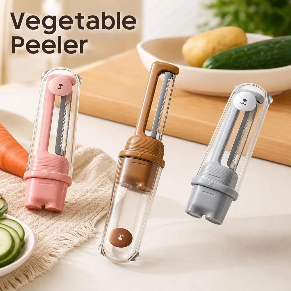 Cute Alpaca Design Multifunctional Peeler with Organizer Storage Type Detachable Foldable Storage Vegetable and Fruit Peeling
