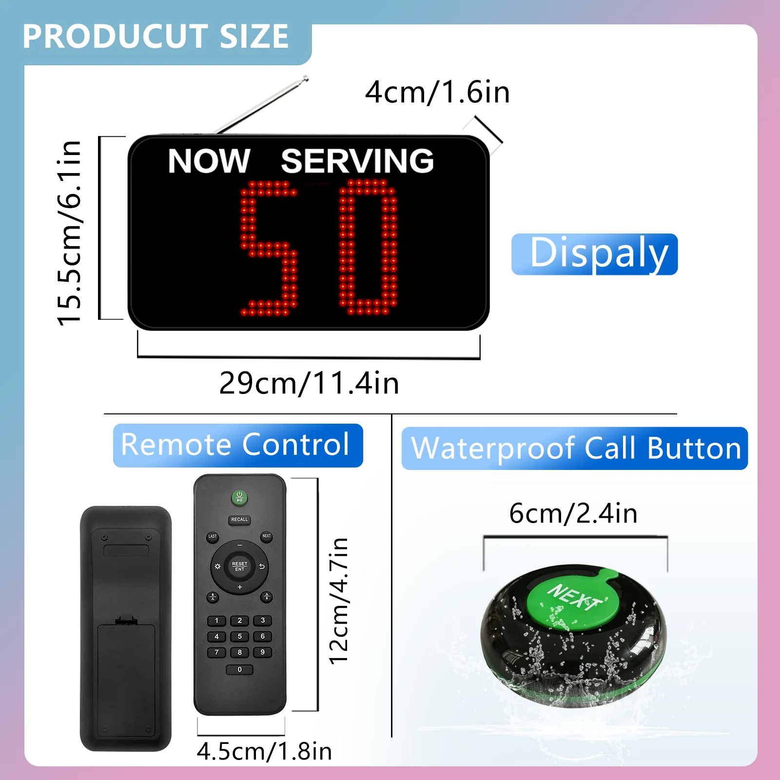 نظام انتظار النداء لإدارة طابور LED مكون من رقميين، آلة تذكرة بزر الاتصال التالي الرقمي لمستشفى بنك الأعمال في المطاعم #6