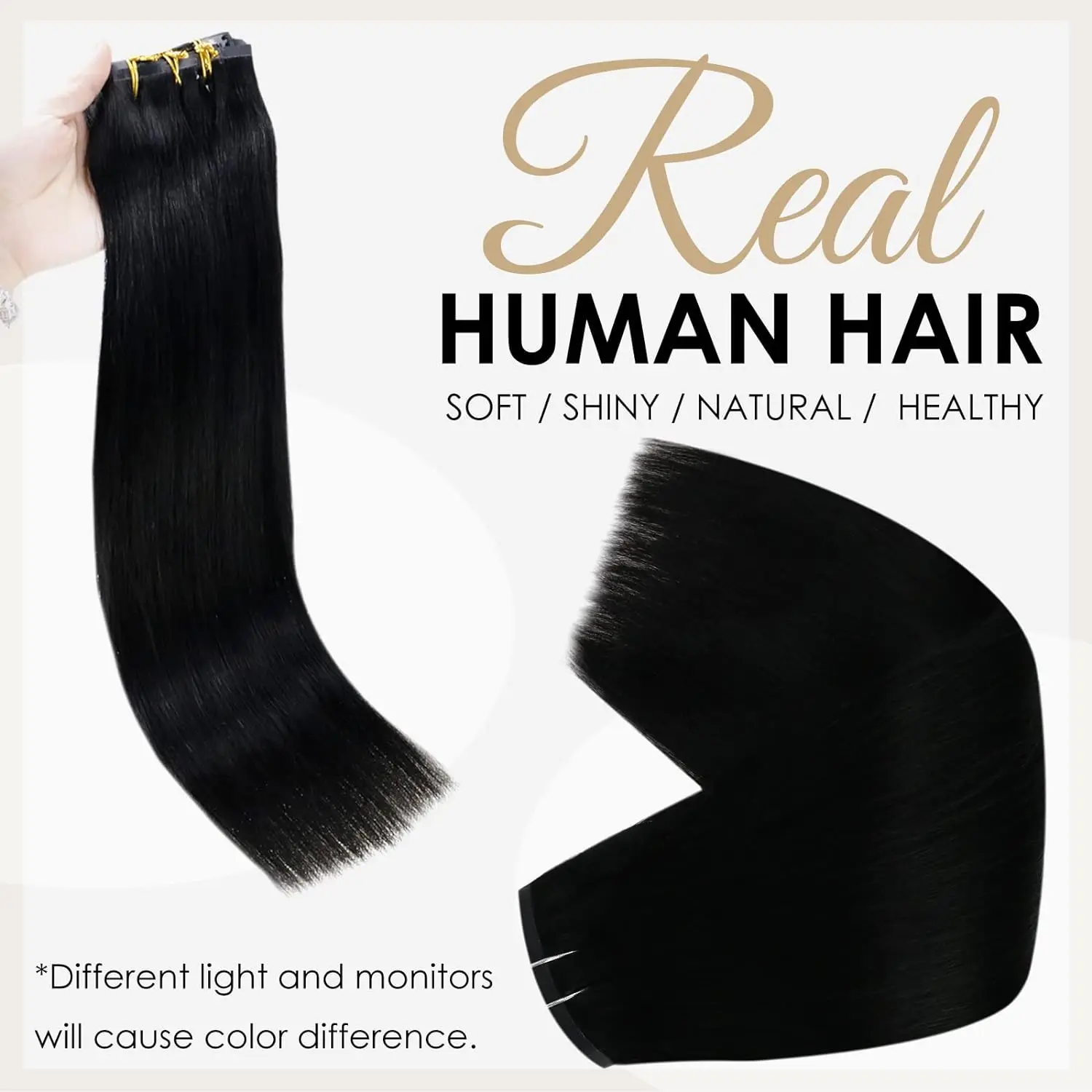 Full Shine Seamless Clip in Human Hair Extensions 8Pcs 100g&80g Pure Color Blond Hair Pu Clip on Remy Extension Skin Weft