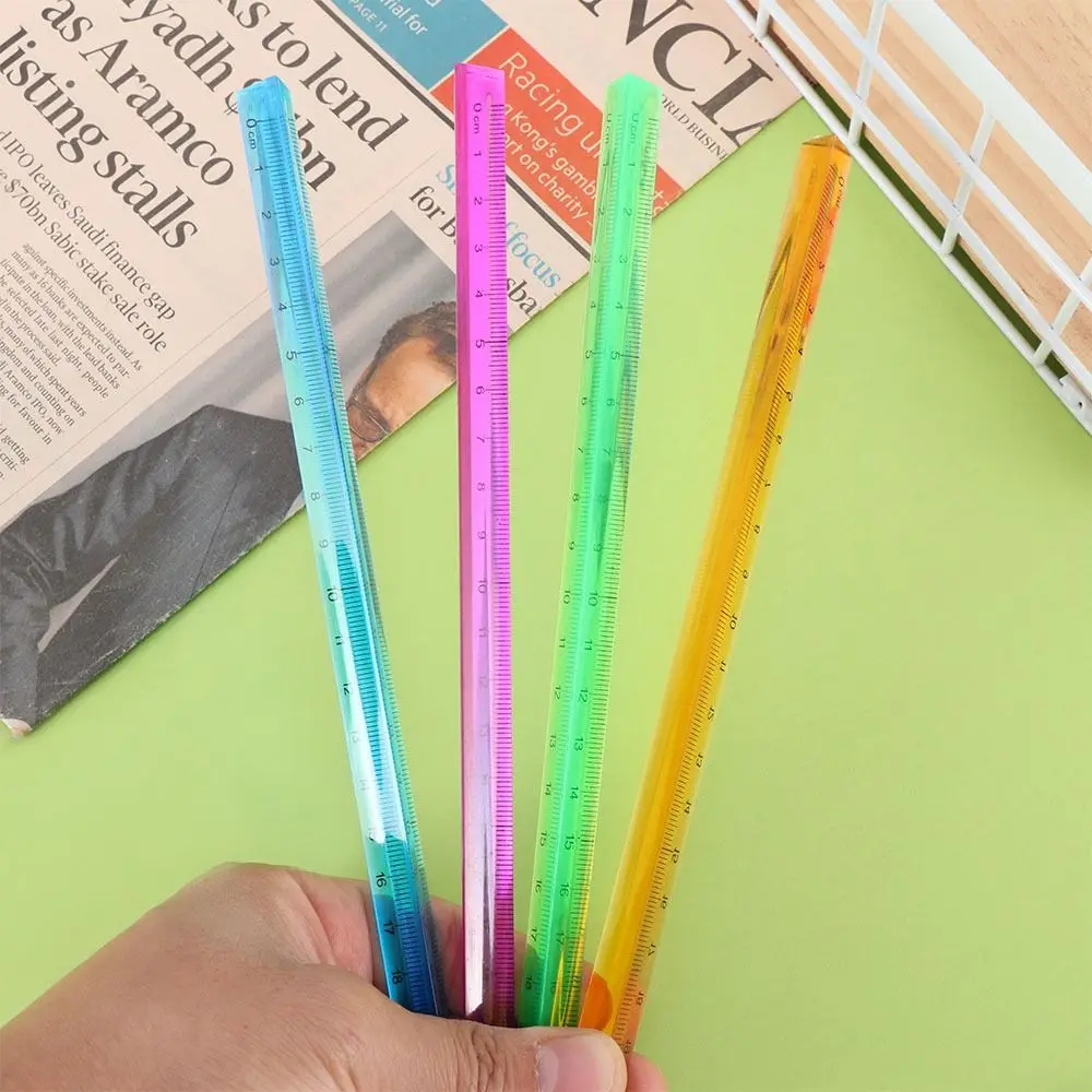 5PCS Acrylic Transparent 15/20CM Creative Stationery Ruler Triangle Ruler Drawing Ruler Scale Ruler