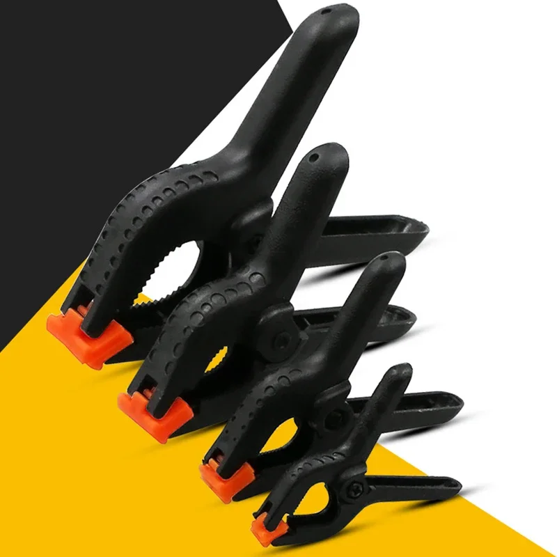 Abrazaderas de resorte para carpintería, Clips de carpintería de nailon y plástico de 2/3/3,5/4/6/pulgadas, herramientas de fijación de madera, abrazadera de tubo de fondo para estudio fotográfico