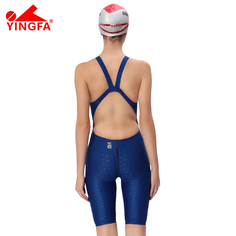 Yingfa-Fina Aprovado Terno De Natação Profissional para Mulheres, Joelho Calças Justas Esportivas, Maiô De Competição, Grils Maiô