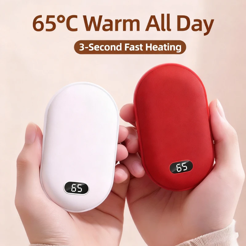 

Dopamine Colored Hand Warmer with Fast Heating, USB Rechargeable Mini Pocket, Digital Electric Power Bank, Winter
