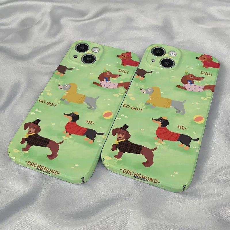 Green Lawn Outfit for Puppies High-quality Case for IPhone 15 14 13 11 Pro Max Plus Back Cover for 12 Pro Max 13mini XR XS MAX