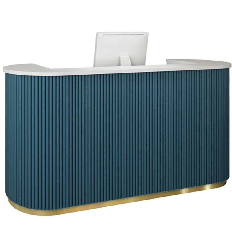 

Modern minimalist clothing store, curved checkout page