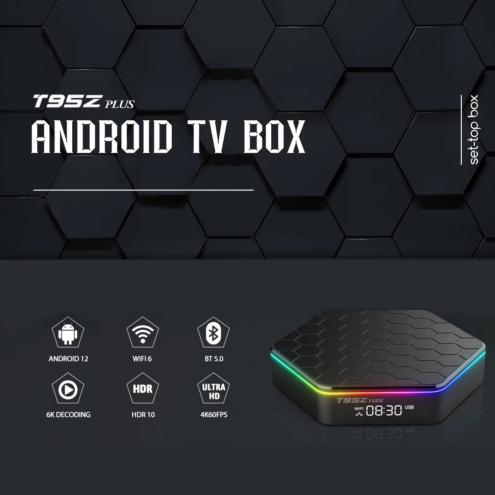 Android12 T95Z Plus Smart Tv Box 6K Dual Band 2.4G 5G WiFi 2.4G/5G BT5.0 WIFI6 Support Voice16G 32G 64G 128G HDR10 Set top box