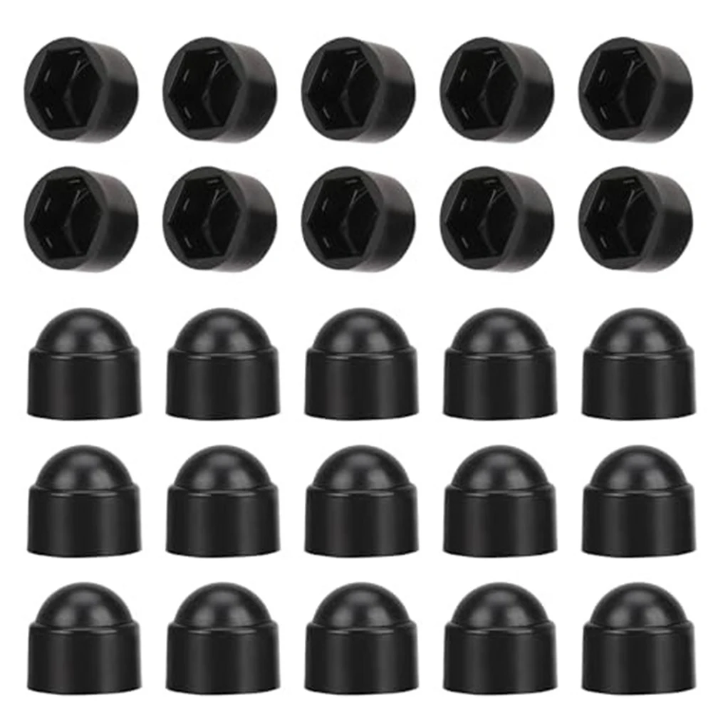 30pcs Nylon Dome Hexagonal Nut Covers PE Cap Plastic Screw Dustproof Cap 5x8/6x10/8x13mm Hex Screw Protection Nut Cover Parts