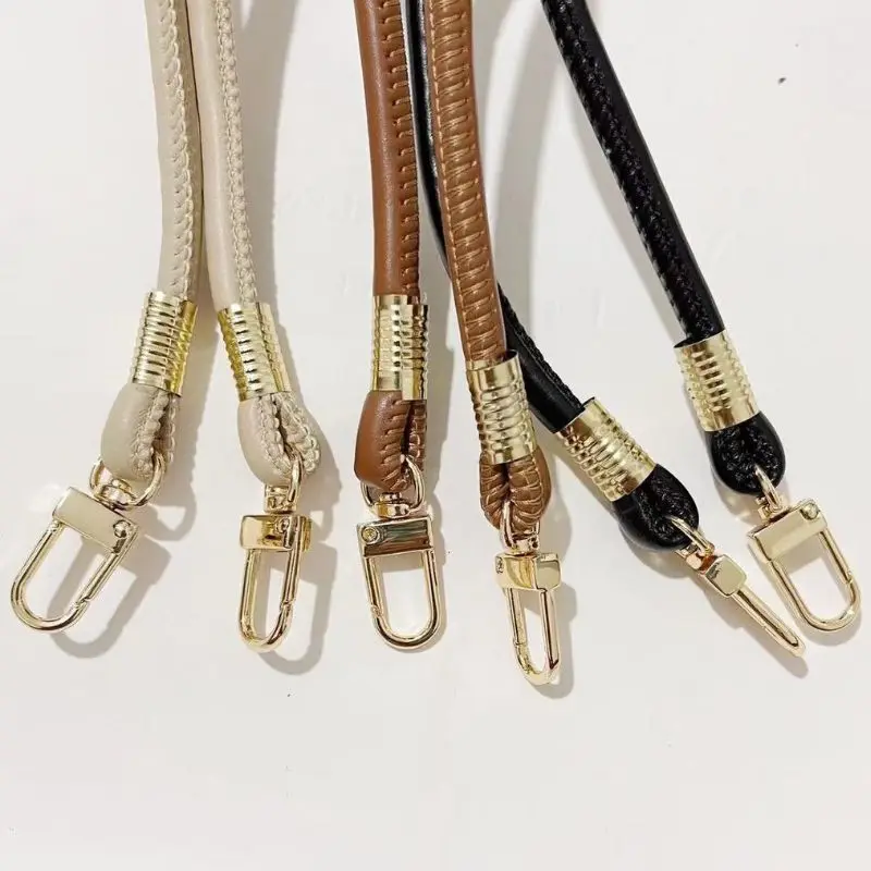 

PU Leather Bag Shoulder Strap 120cm Replacement PU Leather Bag Strap Single Shoulder Crossbody Strap Round Leather Rope Buckle