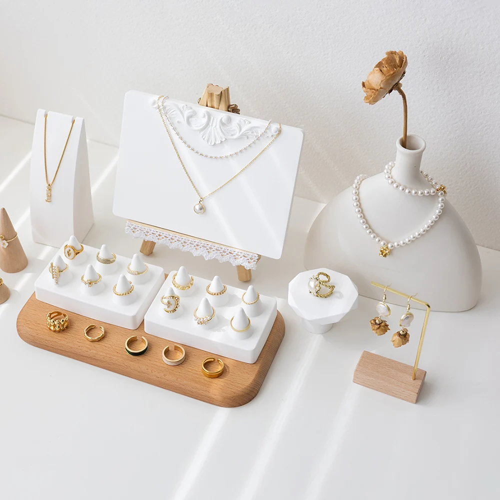 Jóias Artesanais Display Stand, Molde De Silicone, Bandeja De Anel De Jóias De Gesso, Colar E Loja De Anéis, DIY
