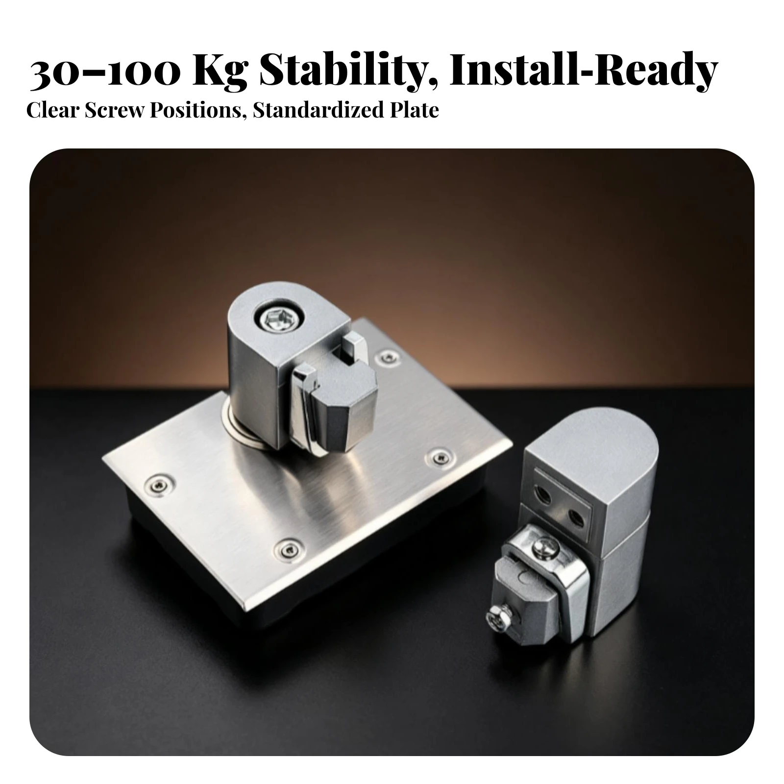 Swing Door Hinge with Receiver Block Heavy-Duty Floor Hinge Assembly Door Swivel Mechanism Slimline Hardware Smooth-Opening