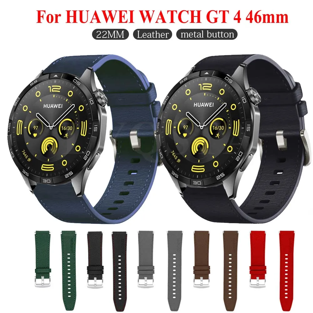 

New 22mm Watch Strap For Huawei Watch GT 5 GT4 46mm 4 Pro/Ultimate/GT 3 SE Leather Wristband GT5 GT3 Pro 46mm Bracelet Wristband