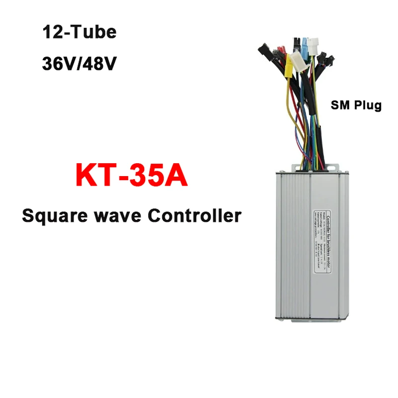 

Оригинальный контроллер горного велосипеда, 36 В/48 В, 12-трубный контроллер KT-35A, прямоугольный контроллер SM, вилка для двигателя 1500 Вт, модифицированные аксессуары