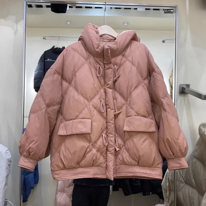 White Duck Down Outerwear Casual High-Quality Women Down Jacket Winter Warm Solid Color Korean Version Down Coat JJ676