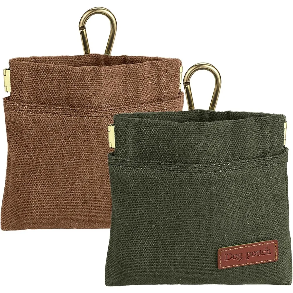 2PC Dog Treat Pouch,Dog Training Treat Reward Bag,Portable Puppy Hand Free Dog Walking Bag,Auto Closing Dog Food Dispenser,Behav
