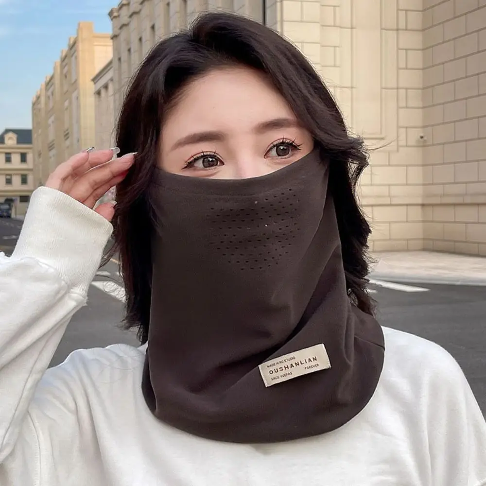 Fashionable Plush Neck Gaiter Keep Warm Solid Color Cold-proof Collar Face Cover For Autumn Winter