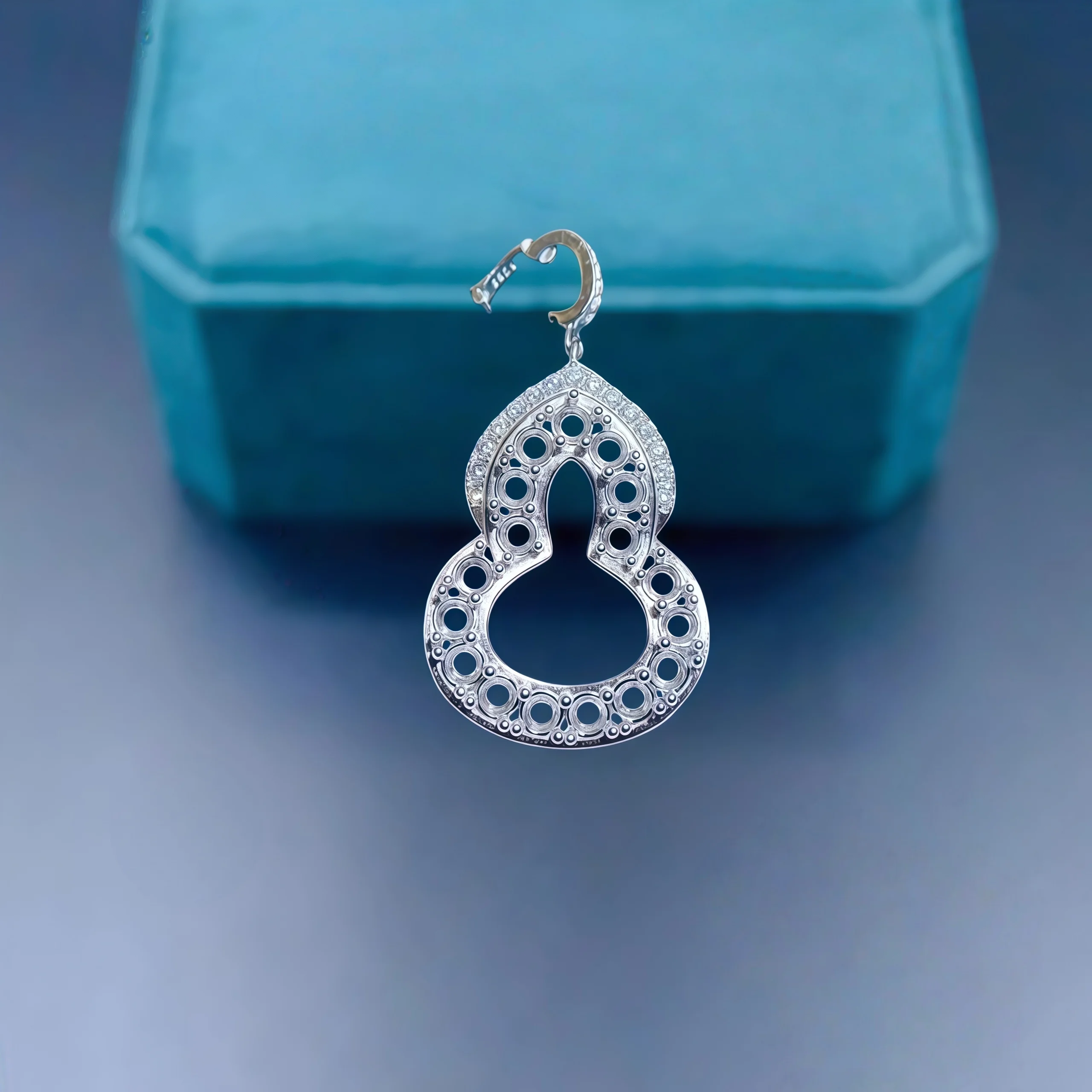 

Fashion DIY Empty Pendant Holder S925 Sterling Silver 2.5mm Round Stone Fine Calabash Design Charm Weddings Jewelry for Woman