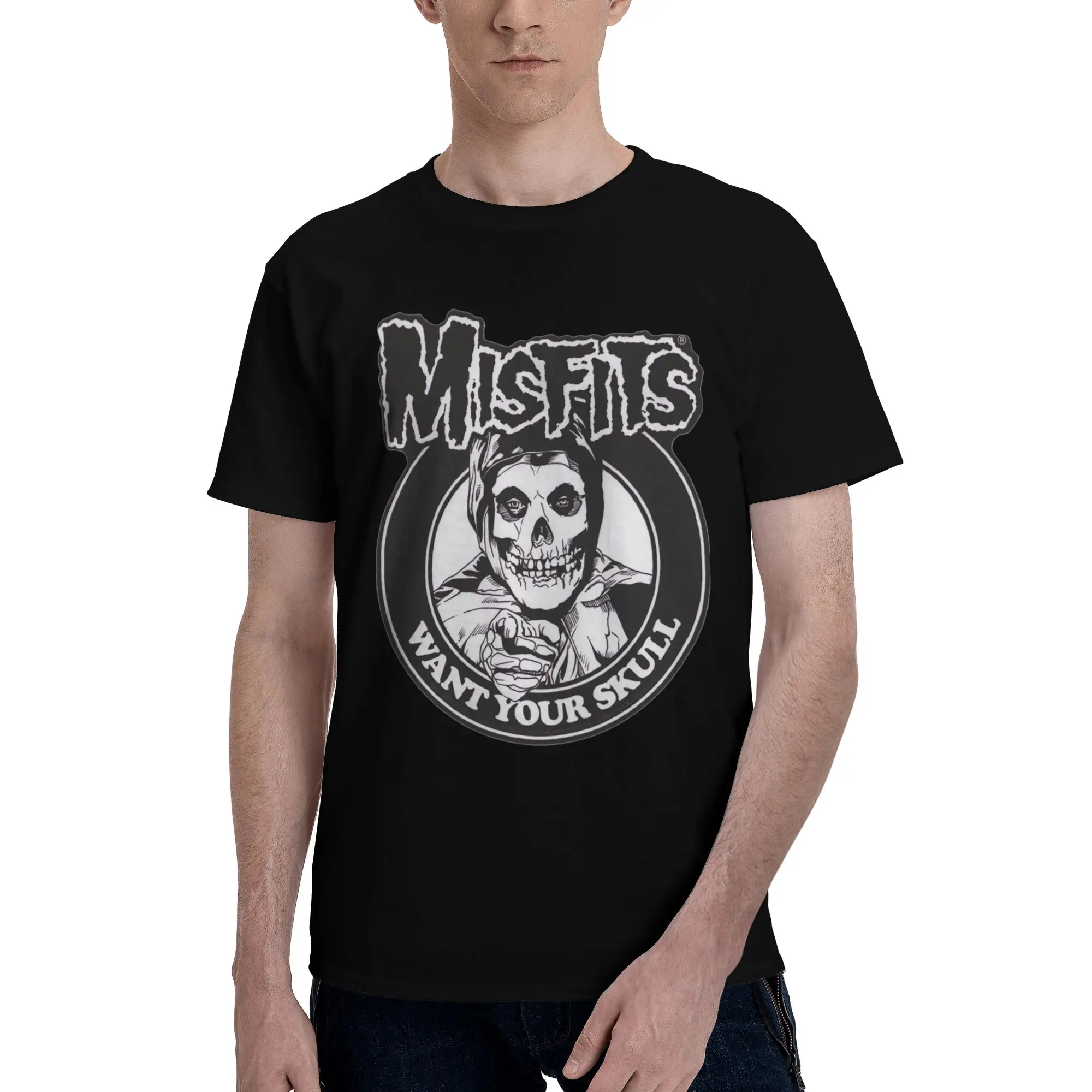 

Misfits Skull футболка из 100% хлопка, мужские классические футболки, мужские футболки с круглым вырезом и коротким рукавом, S-6XL