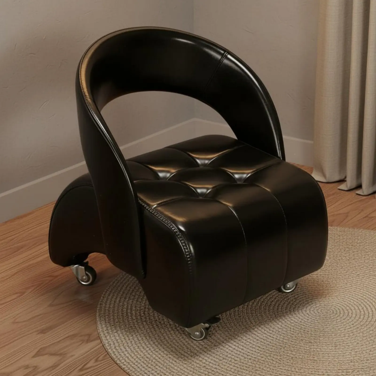 low-height-rolling-chair-silent-casters-upholstered-caster-stool-household-furniture-rounded-corners-for-living-room-bedroom