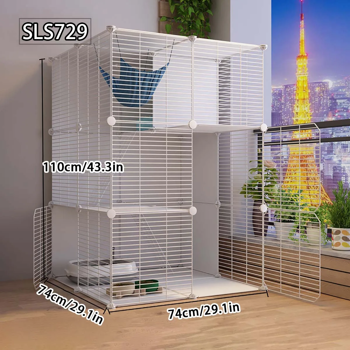 

Easy to Install and Disassemble Multi-Layer Cat Cage, Large Space Cat House Villa, Small Animal Pet Cage