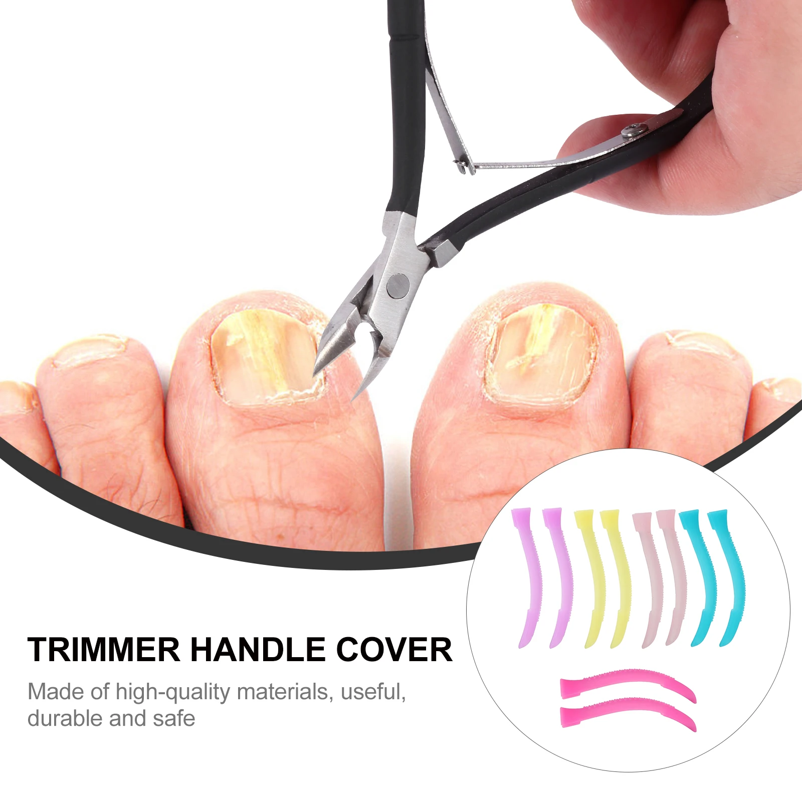 

Cuticle Scissor Handle Cover Anti Slip Silicone Case for Nippers Manicure Pedicure Salon Home Use Durable Safe Design