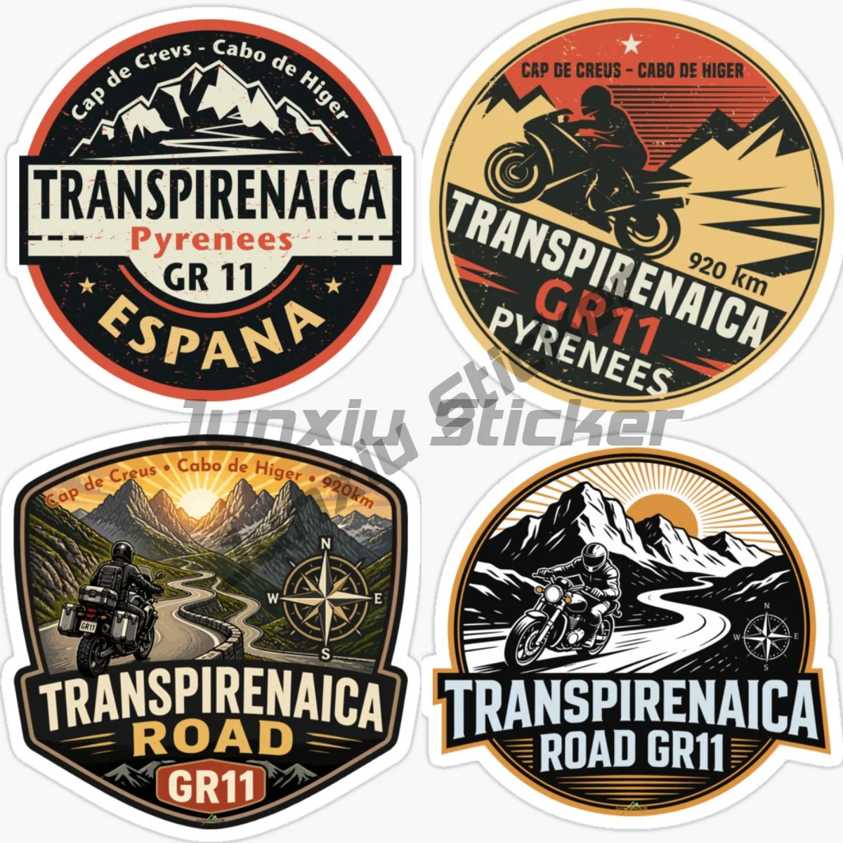 TRANSPIRENAICA PYRENEES GR11Spanish French Pyrenees Classic Long-distance Cycling Route Hiking Route Car Decoration Sticker