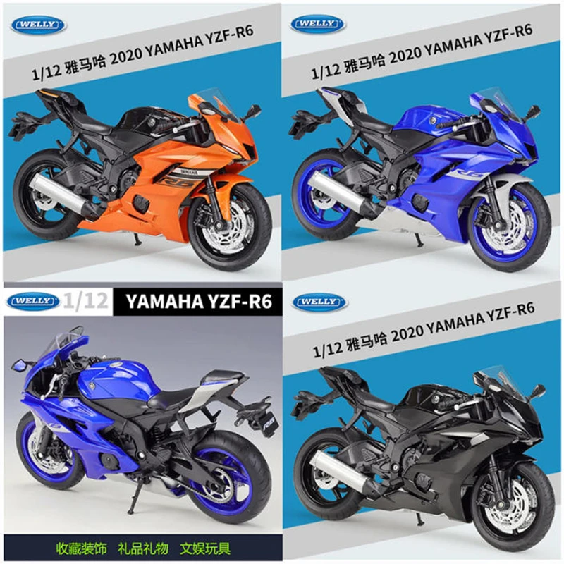

WELLY 1:12 YAMAHA YZF-R6 2020 Simulation Alloy Motorcycle Model Ornament Souvenir Display Collection Hobby Gift