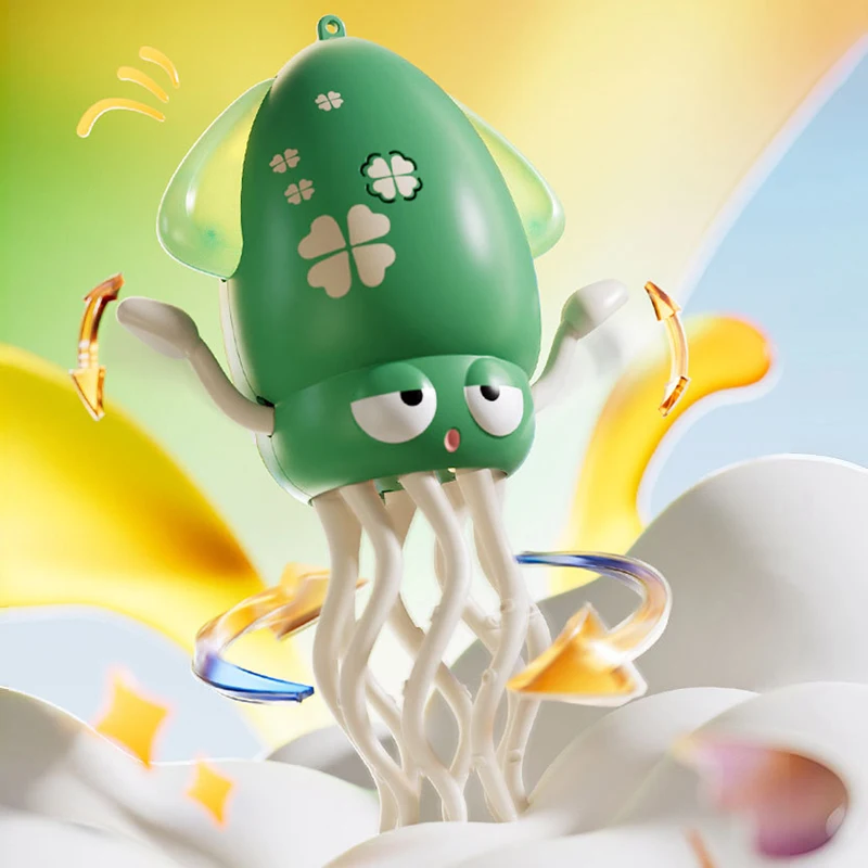 Creative Dancing Squid Auto-Sensing Obstacle Avoidance Electronic Pet with Music and Light Rechargeable Interactive Toy Gifts