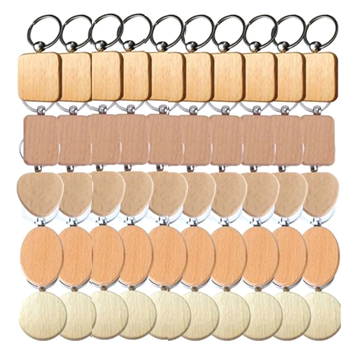 

Blank Wooden Key Chain - Mixed Shapes Unfinished Wooden Key Tags Unfinished Wood Keychain - for DIY Gifts Engrave CAU30ts