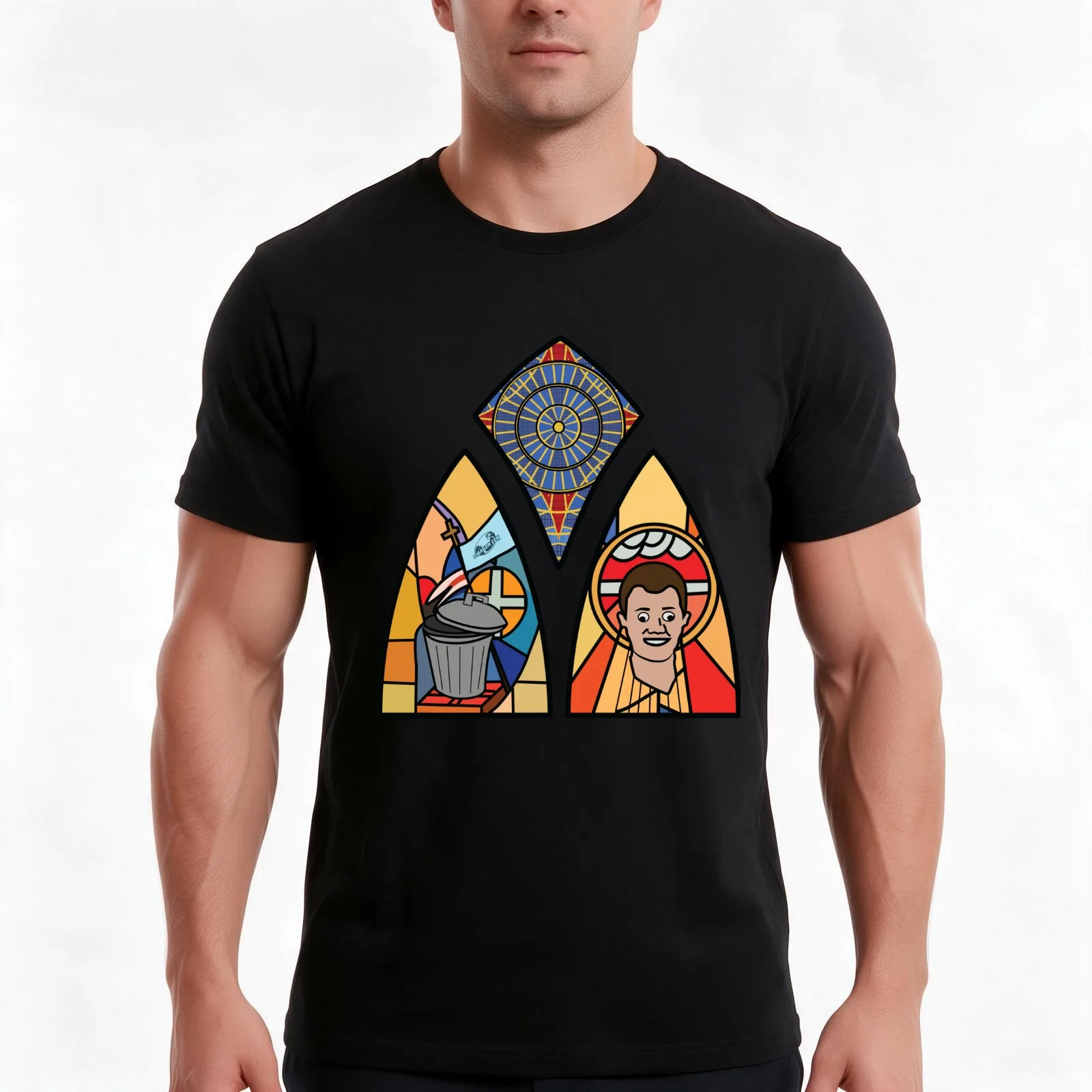 DragonCon Holy Trinity: Higher neck placement, no text T-Shirt, Summer Casual Cotton Tee, Oversized Streetwear Tops, 100% Cotton
