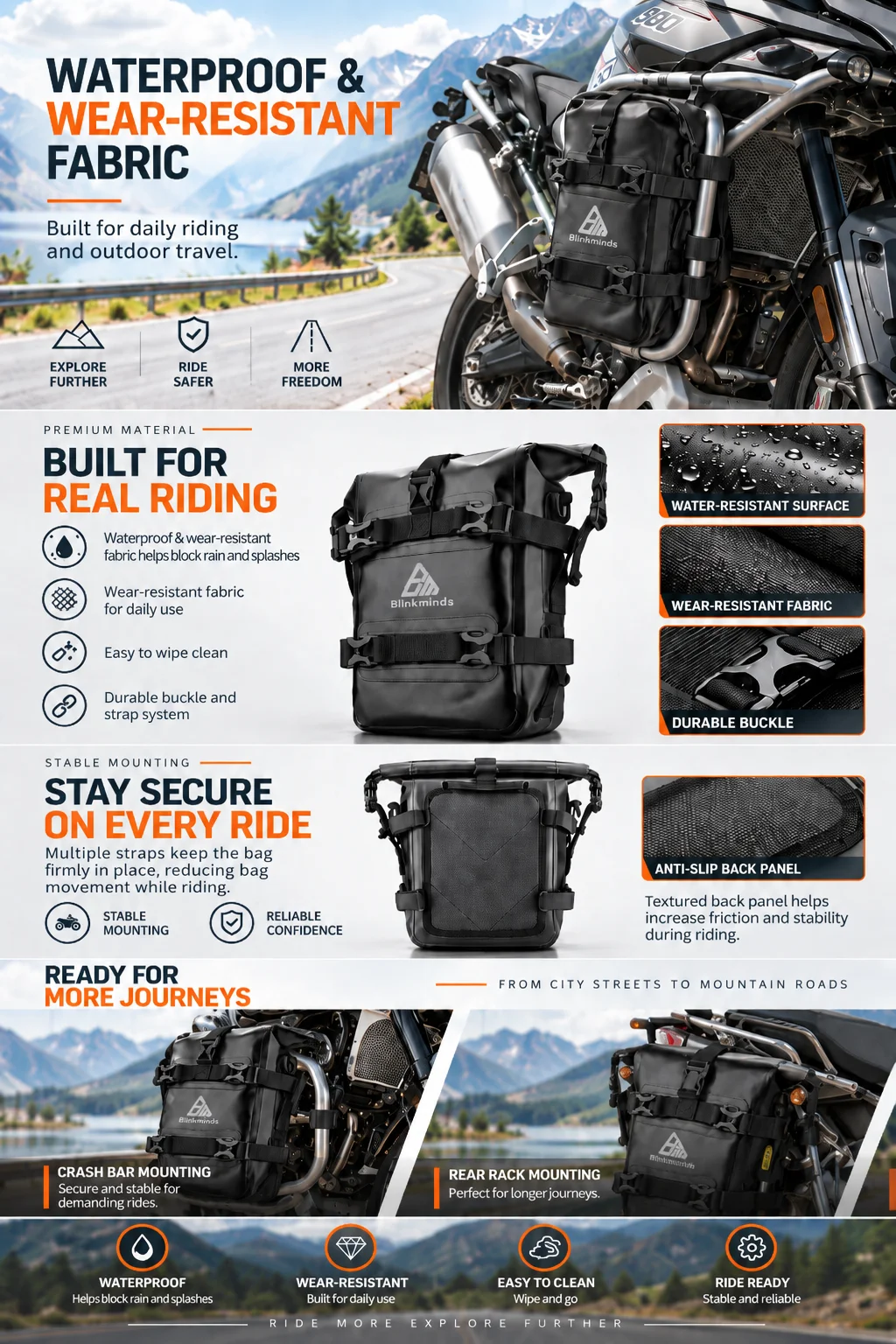 1/2 stücke Wasserdichte Motorrad Crash Bar Tasche Reparatur Werkzeug Platzierung Tasche Für HONDA Suzuki BMW R1200GS Yamaha Motorrad Tasche teile – Detail 6