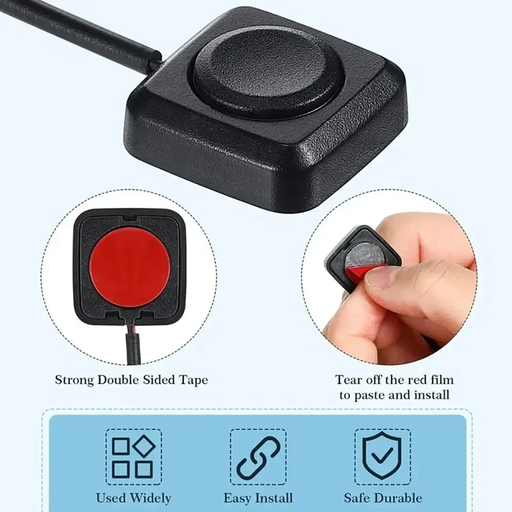 Momentary Push Button on Off Switch Black Plastic 12V 24V Car Alarm Button DIY Flashlight Surface Mount Mini Button Switch