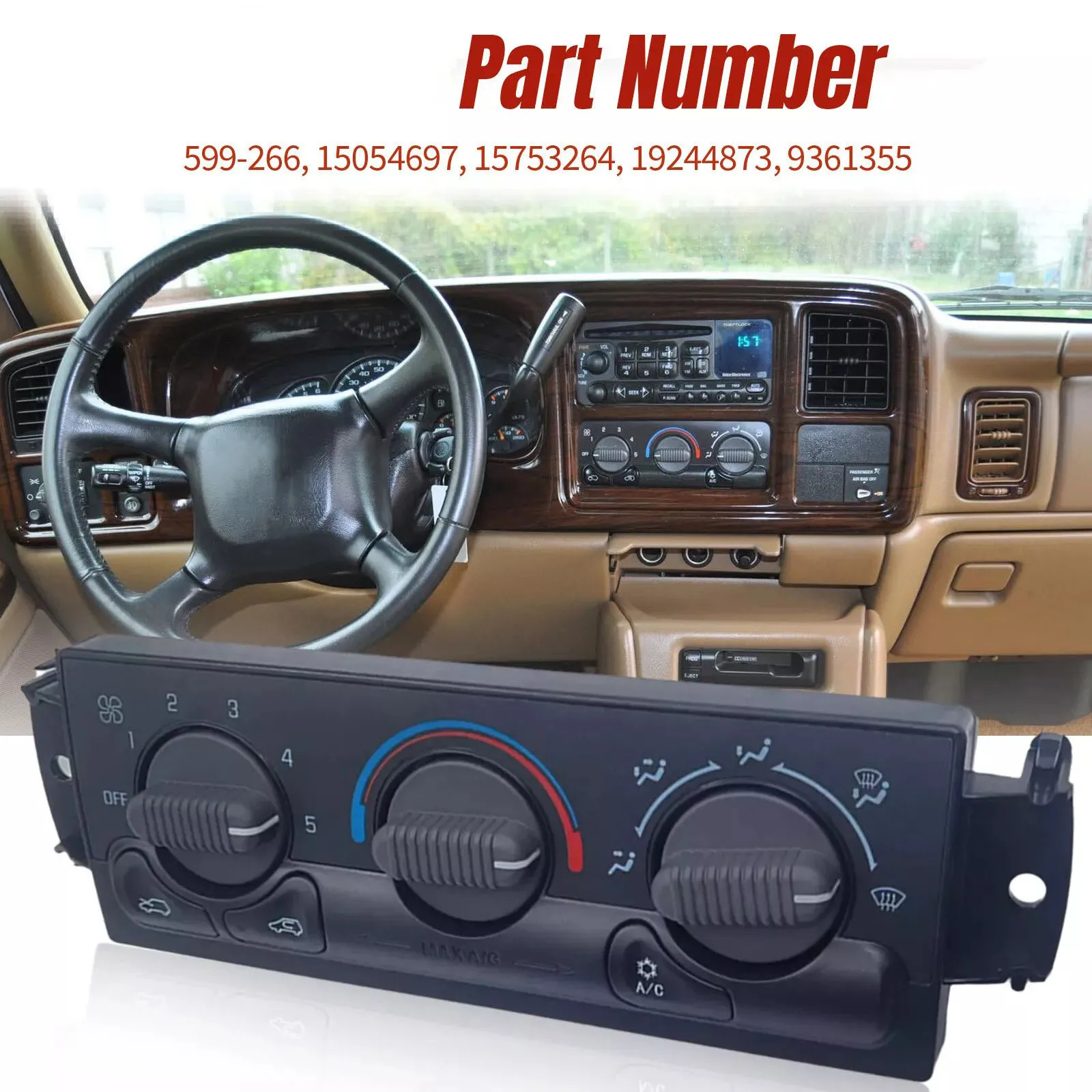

Панель управления кондиционером для Chevrolet Silverado, GMC Sierra 1500, 2500, Avalanche, Tahoe, Suburban, Yukon 1999-2002 годов выпуска, 100% новая.
