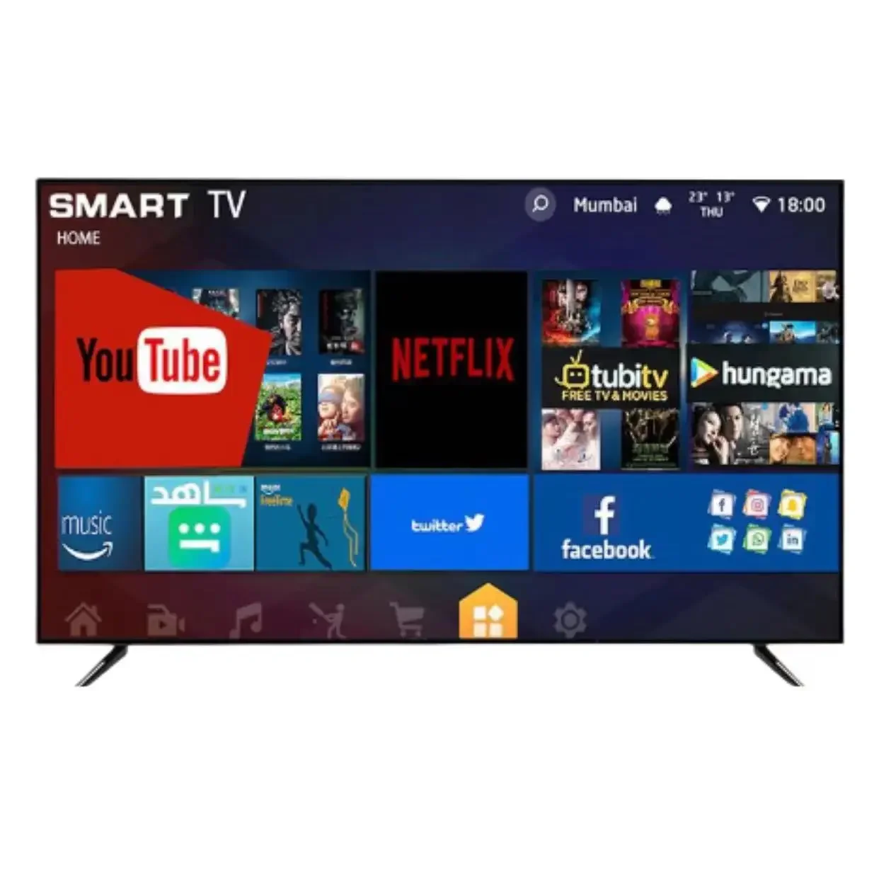 65-Inch LED Smart HD Internet TV with Android System 4K New 42 46 50 55 60 65 Network Home Hotels RVs USB Electric Power Source