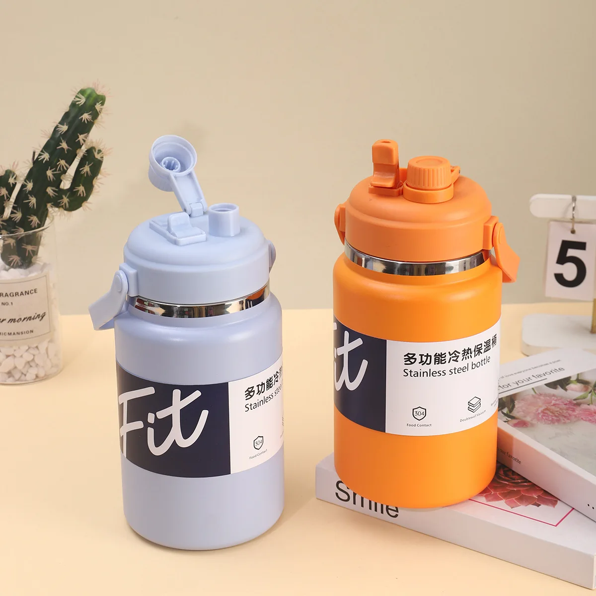 

Large Steel Vacuum Insulated Water Tumbler 2000/2500ml Double Wall Leak-proof Travel Mug Cold/Hot Water Bottle