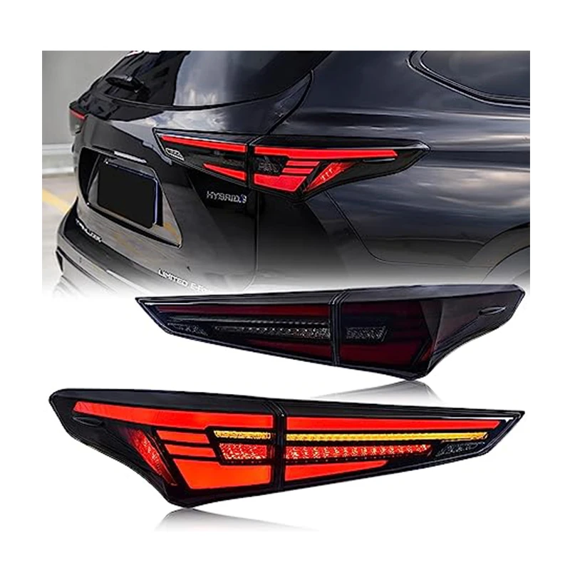

Zhengwo Wholesale LED Tail Light For Toyota Highlanders 2020 2021 2022 Black Sequential Indicator Start Up Animation Rear Lamps